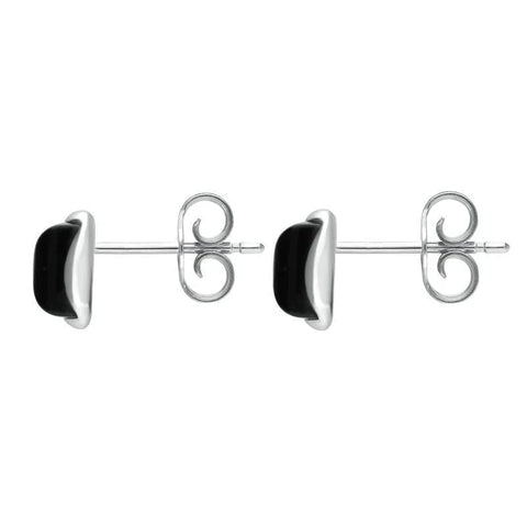 Sterling Silver Whitby Jet Square Stud Earrings E2500