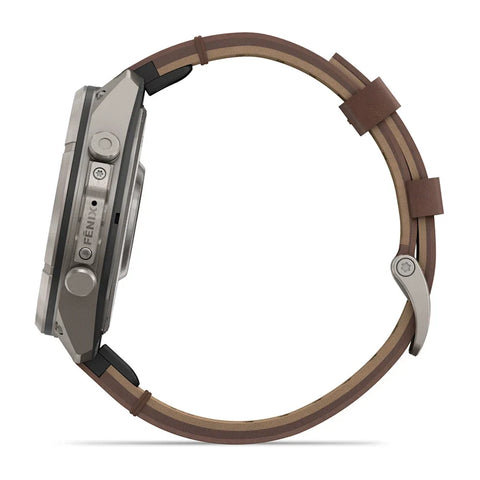 Garmin Fenix 9 Pro Titanium Leather GPS Smartwatch with inReach®