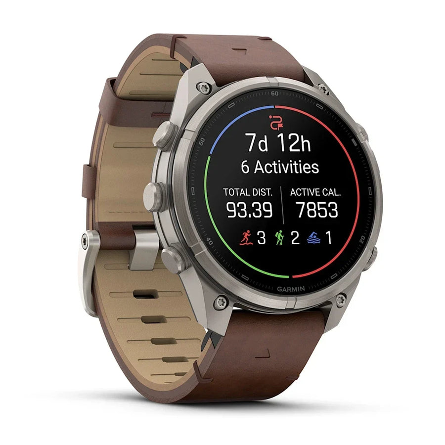 Garmin Fenix 9 Pro Titanium Leather GPS Smartwatch with inReach®