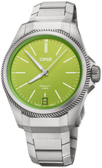 Oris ProPilot x Kermit Edition Watch with green dial, titanium strap, titanium case