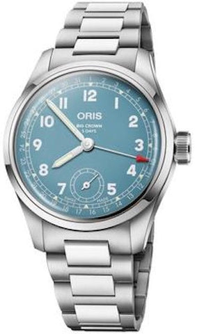 Oris Big Crown Pointer Date Calibre 473 Teal Blue Watch with steel bracelet, steel case