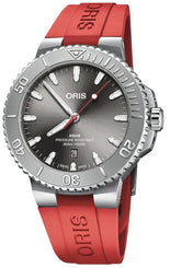 Oris Aquis Date Relief 43.50mm Watch with grey dial, rubber strap, steel case