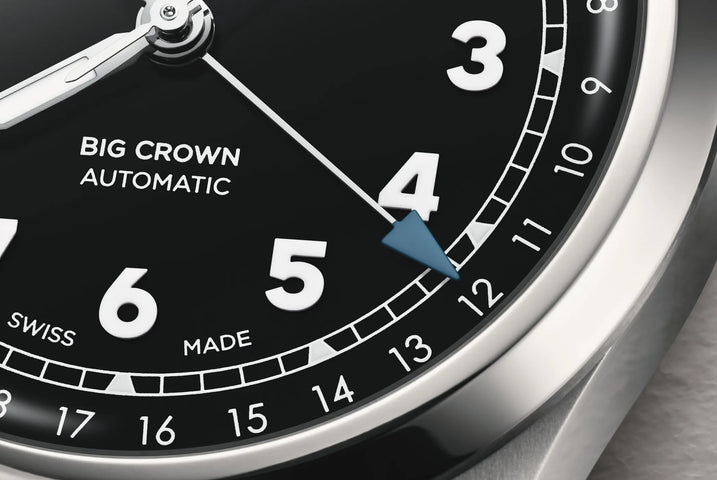 Oris Big Crown Pointer Date 40mm Watch with black dial, steel bracelet, steel case