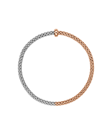 Fope 18ct Rose & White Gold Bicolour Diamond Flex'it Bracelet