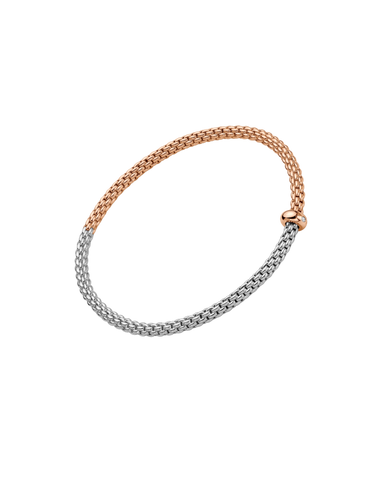 Fope 18ct Rose & White Gold Bicolour Diamond Flex'it Bracelet