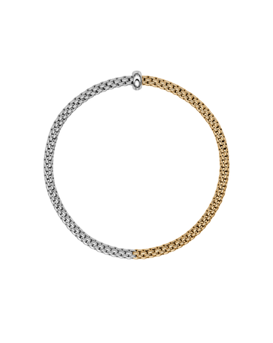 Fope 18ct Yellow & White Gold Bicolour Diamond Flex'it Bracelet