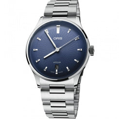 Oris Artelier Date 38mm Stainless Steel Watch with blue dial, stainless steel strap
