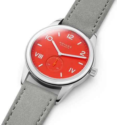 Nomos Glashutte Club Campus 38 Nonstop Red Steel Back Watch