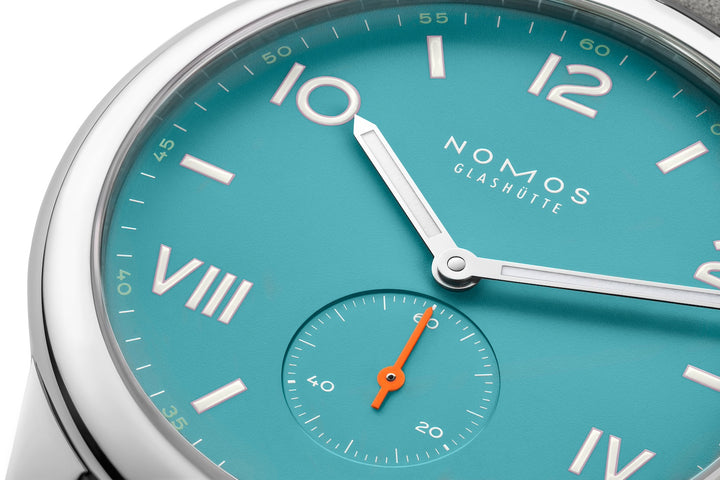 Nomos Glashutte Club Campus 38 Endless Blue Steel Back Watch