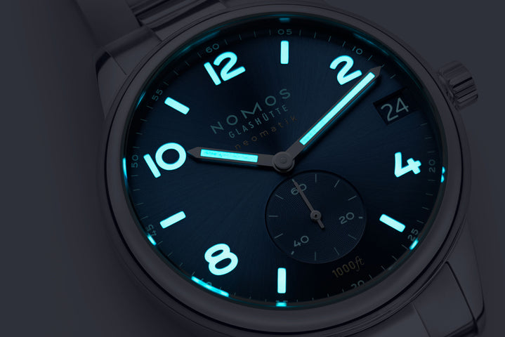 Nomos Glashutte Club Sport Neomatik 42 Date Blue Sport Sapphire Crystal Watch