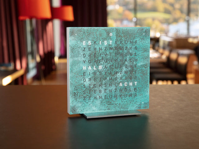 QLOCKTWO Earth 13.5 Creators Edition Vintage Copper Table Clock Watch