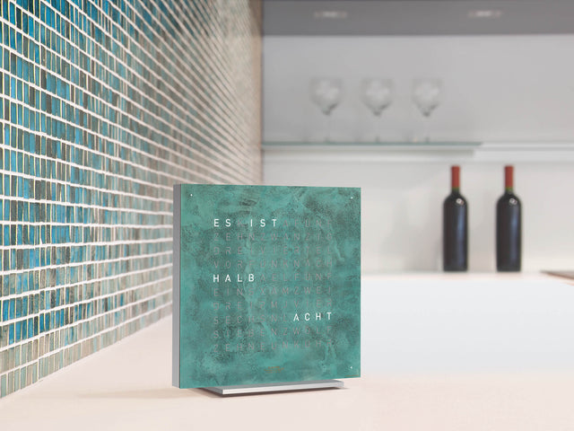 QLOCKTWO Earth 13.5 Creators Edition Vintage Copper Table Clock Watch