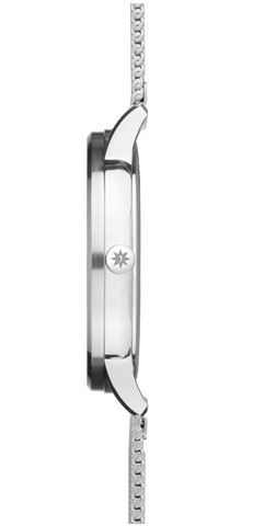 Junghans Milano Solar Watch with black dial, steel bracelet, steel case