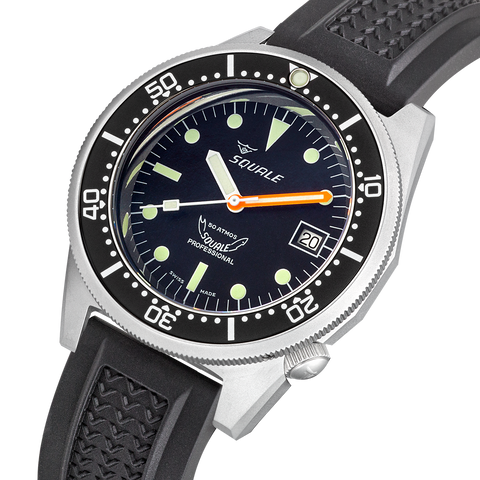 Squale 1521 Black Blasted Rubber Watch