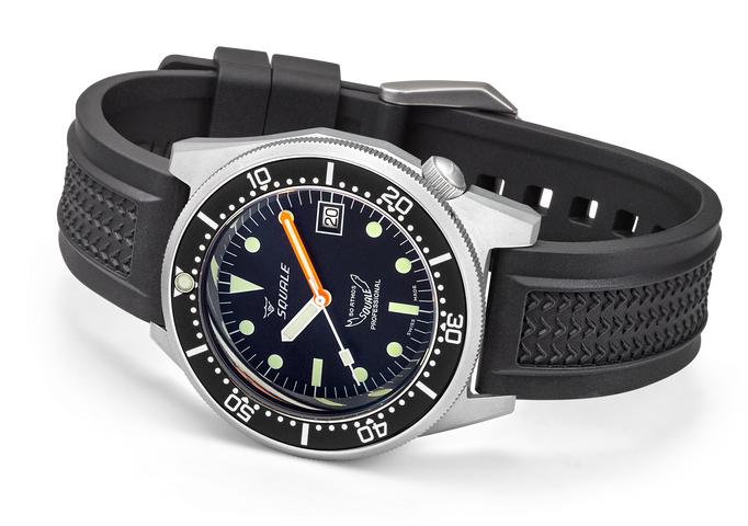 Squale 1521 Black Blasted Rubber Watch