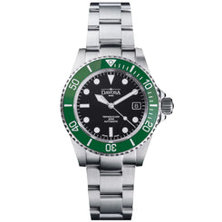 Davosa Watch Ternos Diver Black and Green Dial Bezel Tri Link