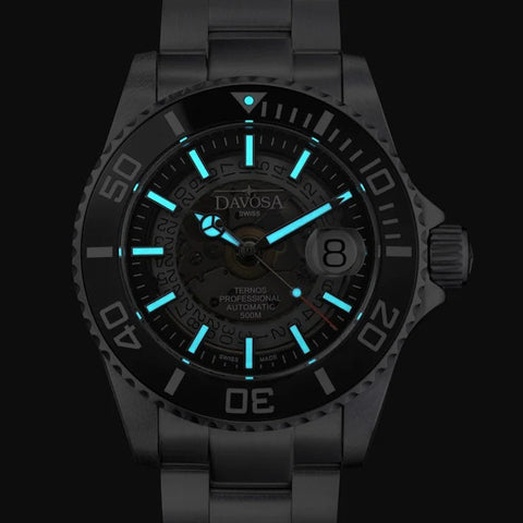 Davosa Ternos Professional Nebulous Automatic Smoke Black Watch product detail view
