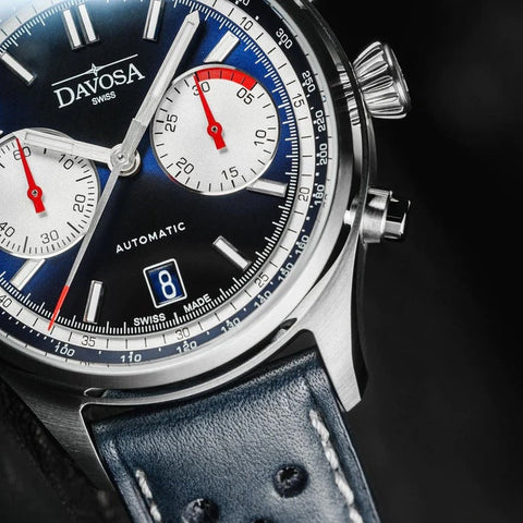 Davosa Newton Pilot Rally Chronograph Blue Limited Edition Watch product detail view