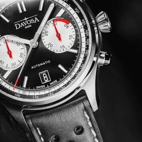 Davosa Newton Pilot Rally Chronograph Black Limited Edition Watch product detail view