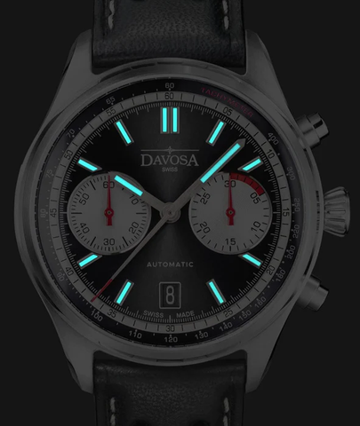 Davosa Newton Pilot Rally Chronograph Black Limited Edition Watch product detail view