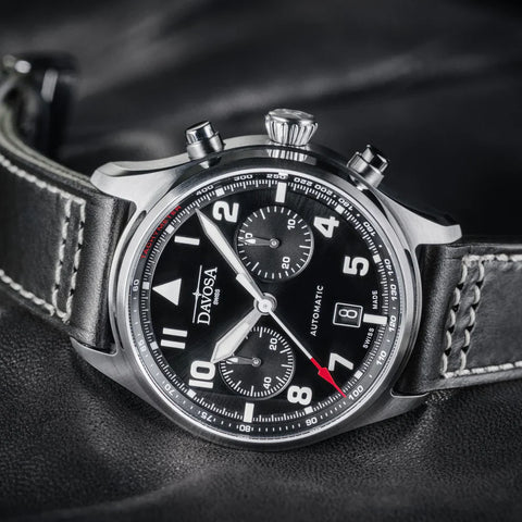 Davosa Newton Chronograph Leather Strap Watch