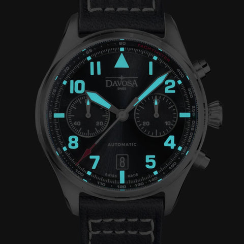 Davosa Newton Chronograph Leather Strap Watch product detail view