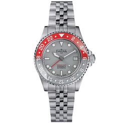 Davosa Ternos GMT Lucent Grey Red Penta Link Strap Watch product image