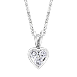 18ct White Gold 0.21ct Diamond Heart Necklace