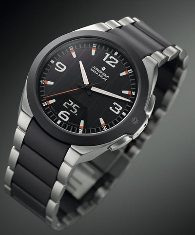 Junghans Spektrum Mega Solar Watch with black dial, steel bracelet, steel case