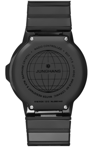 Junghans Force Mega Solar Watch with black dial, ceramic strap, ceramic case