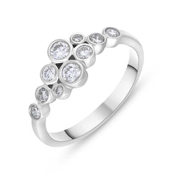 18ct White Gold Diamond .52 10st Cluster Ring