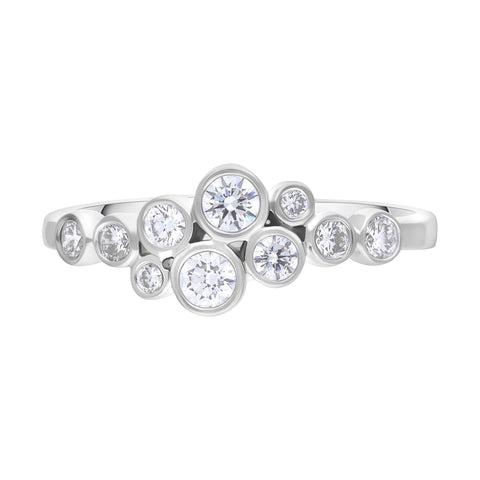 18ct White Gold Diamond .52 10st Cluster Ring