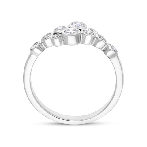 18ct White Gold Diamond .52 10st Cluster Ring
