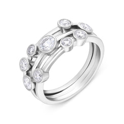 18ct White Gold 0.85ct Diamond Bubble Ring