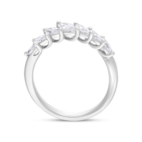 18ct White Gold 0.94ct Diamond Graduating Marquise Ring