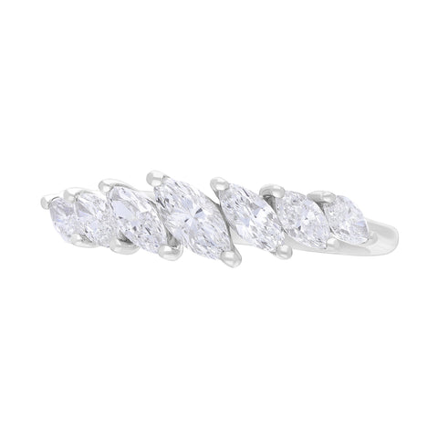 18ct White Gold 0.94ct Diamond Graduating Marquise Ring