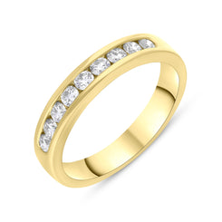18ct Yellow Gold 0.51ct Diamond Channel Set Half Eternity Ring