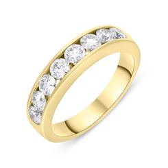 18ct Yellow Gold 1.14ct Diamond Eight Stone Channel Set Half Eternity Ring