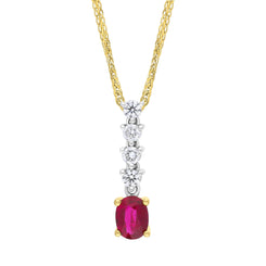18ct Yellow Gold 0.46ct Ruby 0.27ct Diamond Necklace