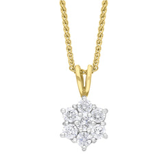 18ct Yellow Gold 0.53ct Diamond Star Cluster Necklace