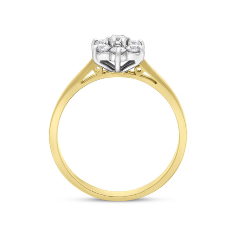 18ct Yellow Gold 0.34ct Diamond Cluster Ring