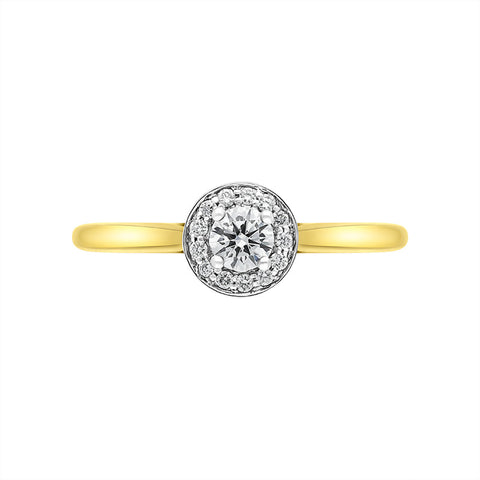18ct Yellow Gold 0.31ct Diamond Round Cluster Ring
