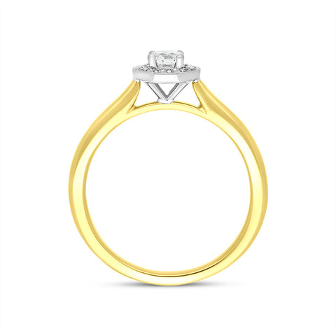 18ct Yellow Gold 0.31ct Diamond Round Cluster Ring