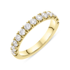 18ct Yellow Gold 0.75ct Diamond Half Eternity Ring FEU-2404