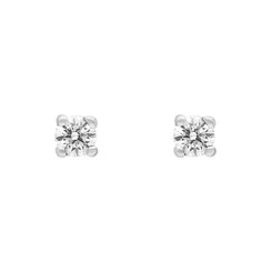 18ct White Gold 0.15ct Diamond Solitaire Brilliant Cut Stud Earrings, FEU-2262.
