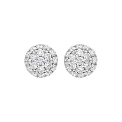 18ct White Gold 0.20ct Diamond Round Cluster Stud Earrings FEU-2777