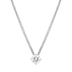 18ct White Gold 0.40ct Diamond Round Brilliant Cut Solitaire Slider Pendant, FEU-2666.