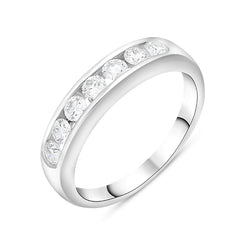 18ct White Gold 0.45ct Diamond Channel Set Half Eternity Ring, FEU-2646