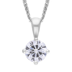 18ct White Gold 0.50ct Diamond Solitaire Pendant Necklace FEU-2881