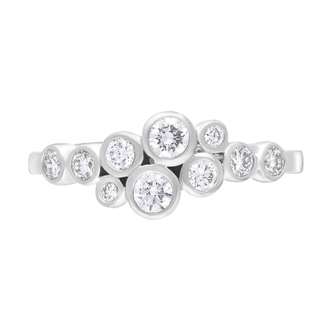 18ct White Gold 0.51ct Diamond Cluster Bubble Ring